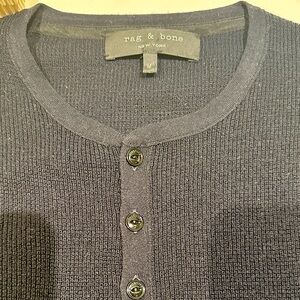 Rag & Bone Navy Henley sweater